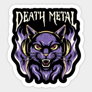 Death Metal Satanic Baphomet Cat Sticker